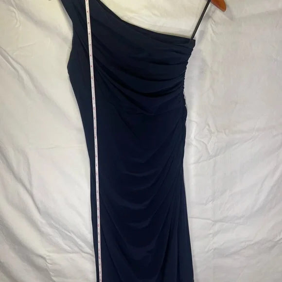 BETSY & ADAM one shoulder navy blue dress - Picture 13 of 16